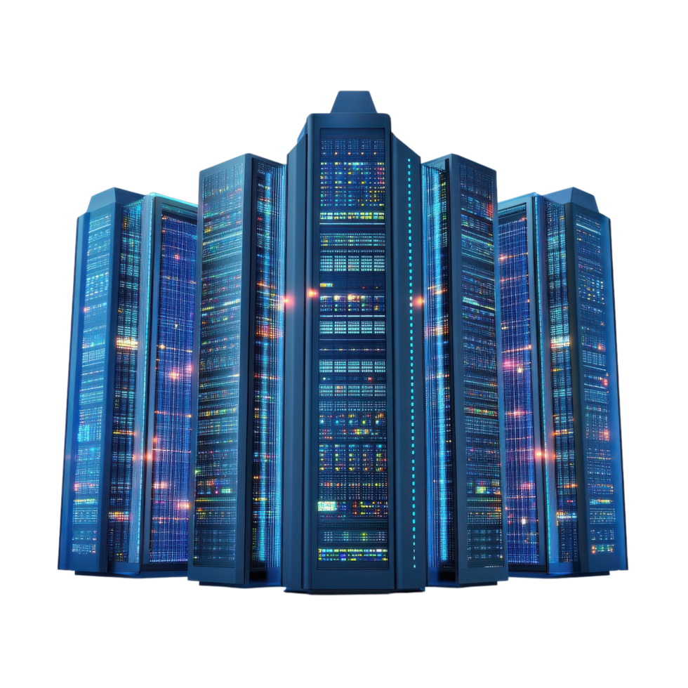 Data Center Technology Innovation on transparent background. png