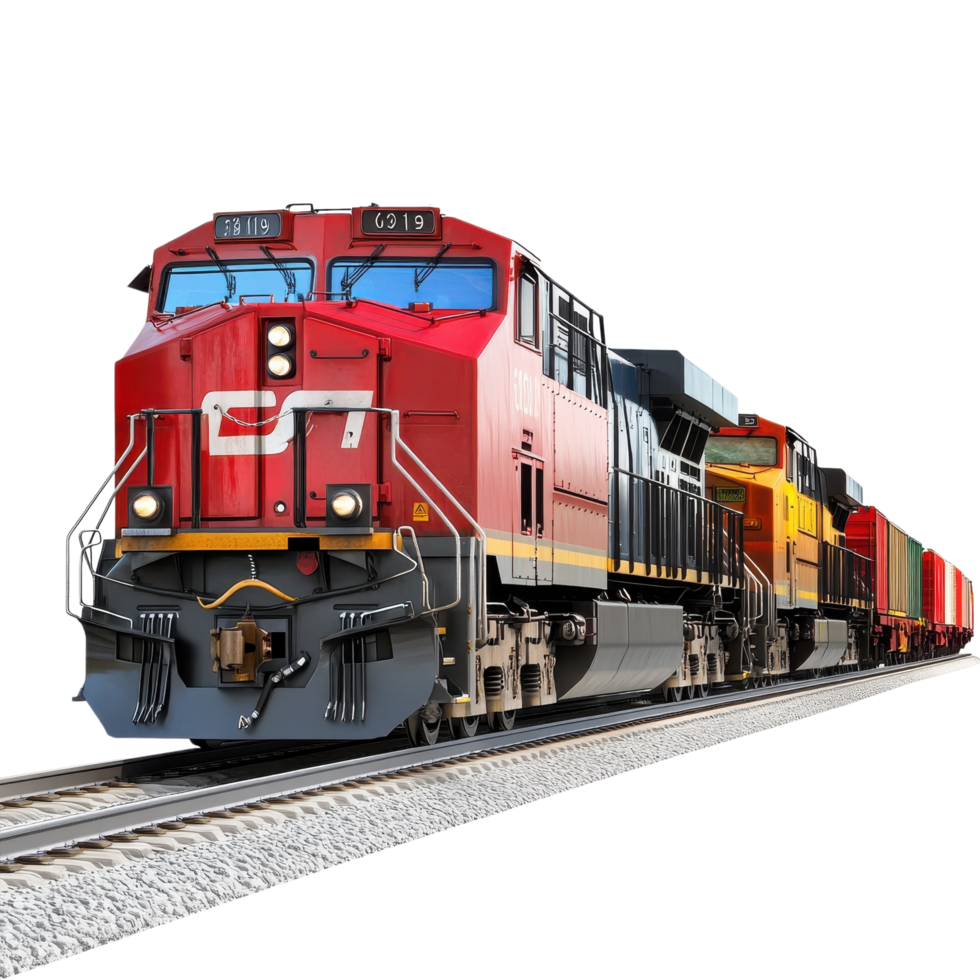 Freight Train Transportation on transparent background. png