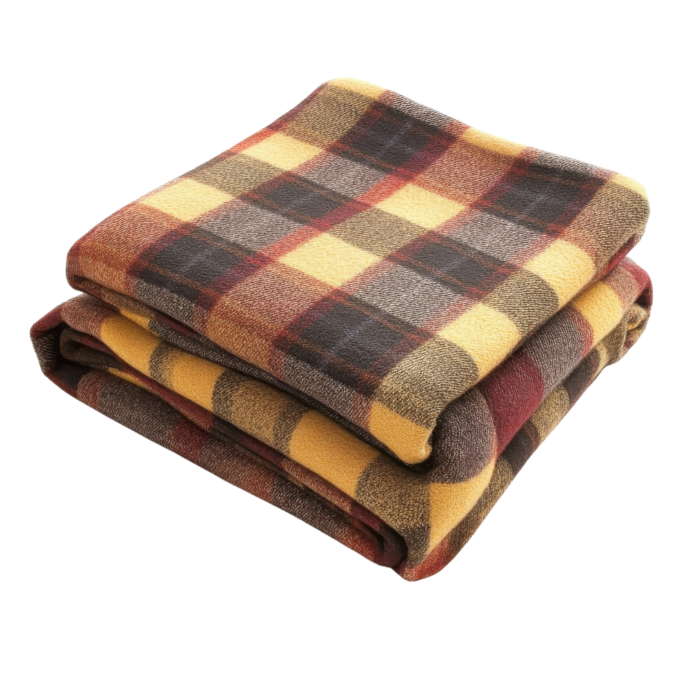 Cozy Wool Plaid Blanket Texture on transparent background. png