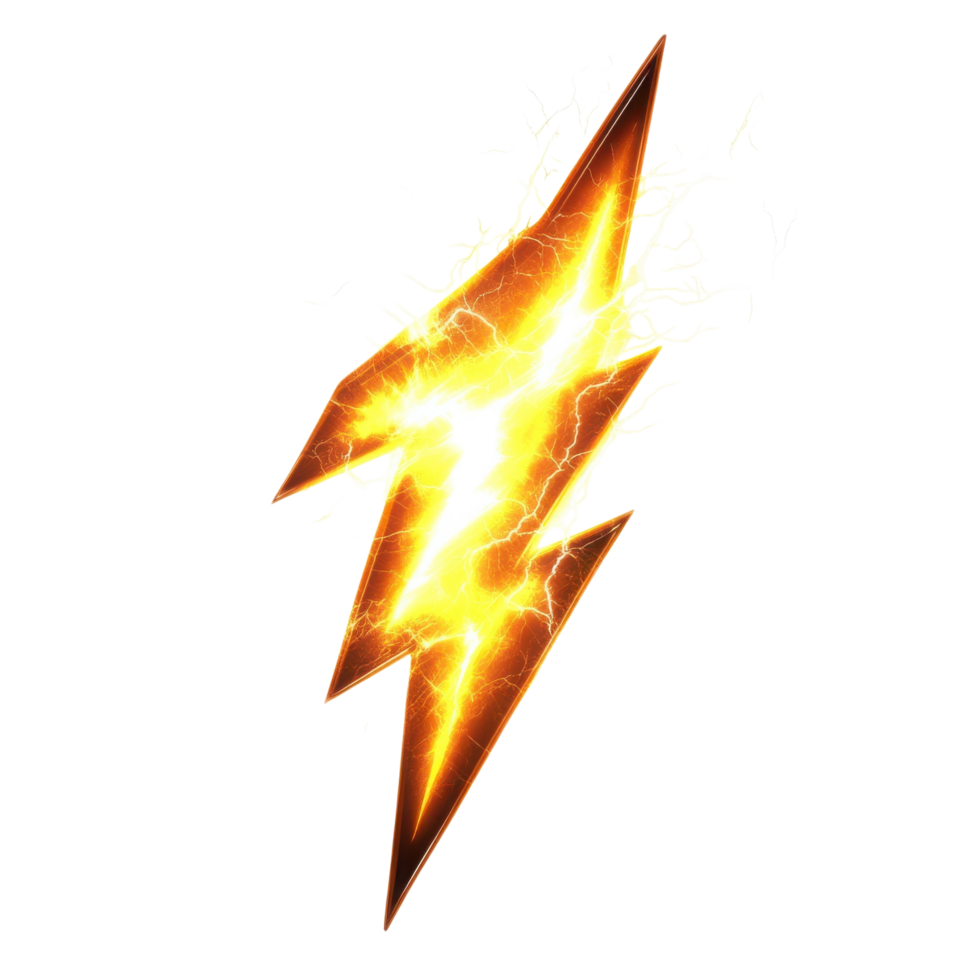 Powerful Energy Bolt Image on transparent background. png