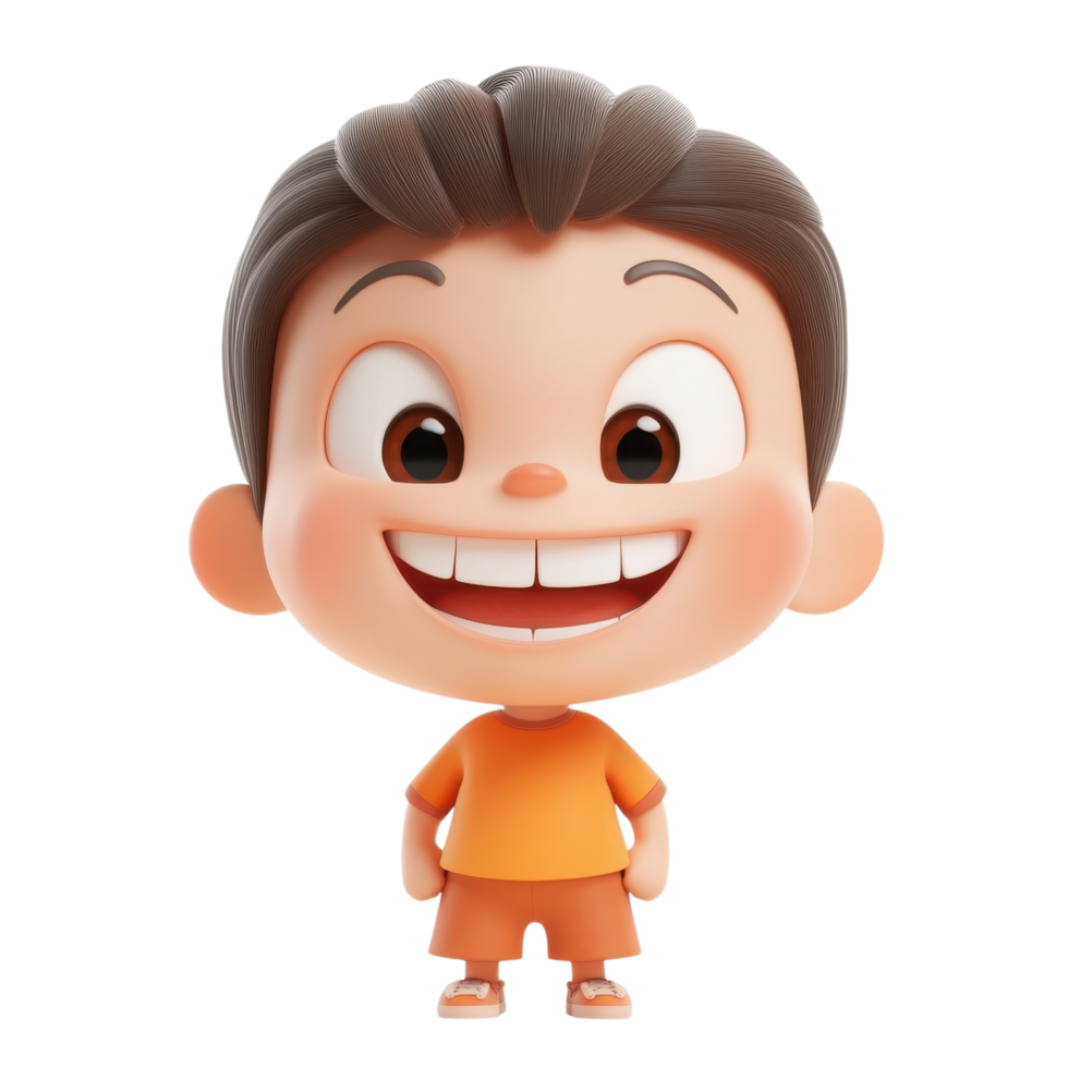 Joyful Boy Smiling Portrait on transparent background. png