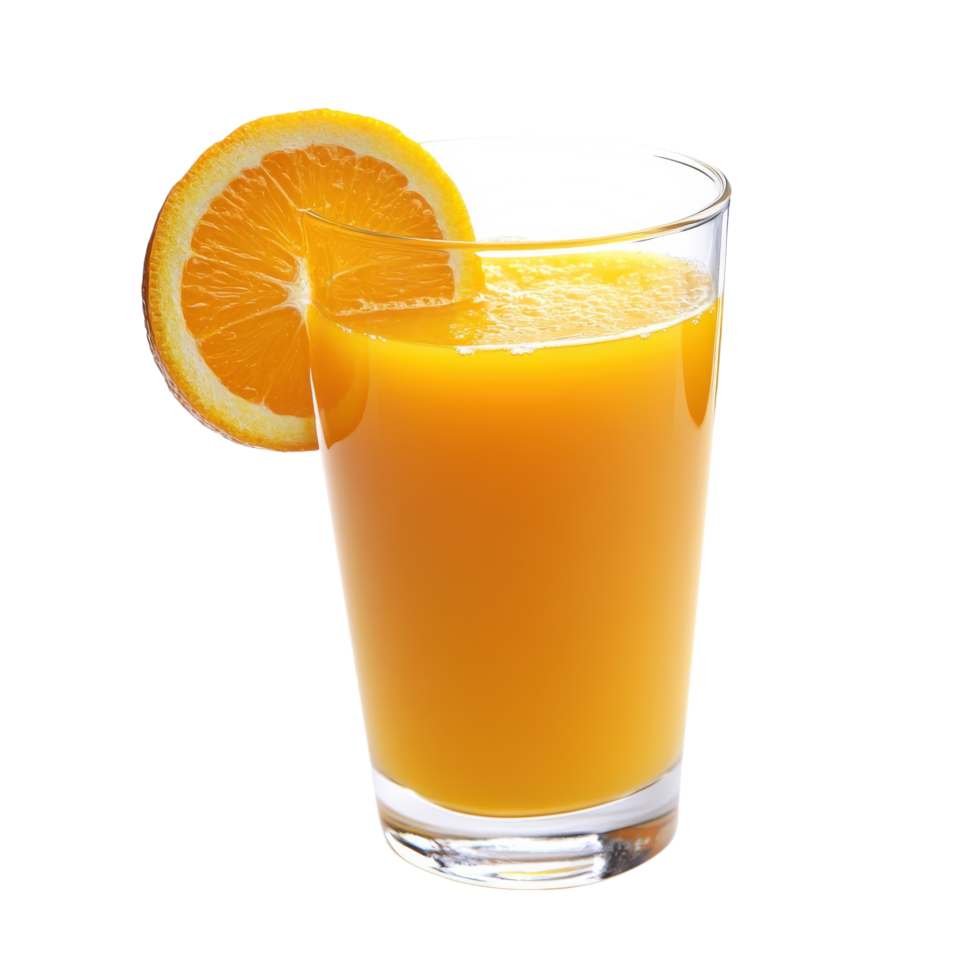 Fresh Orange Juice Summer Drink on transparent background. png