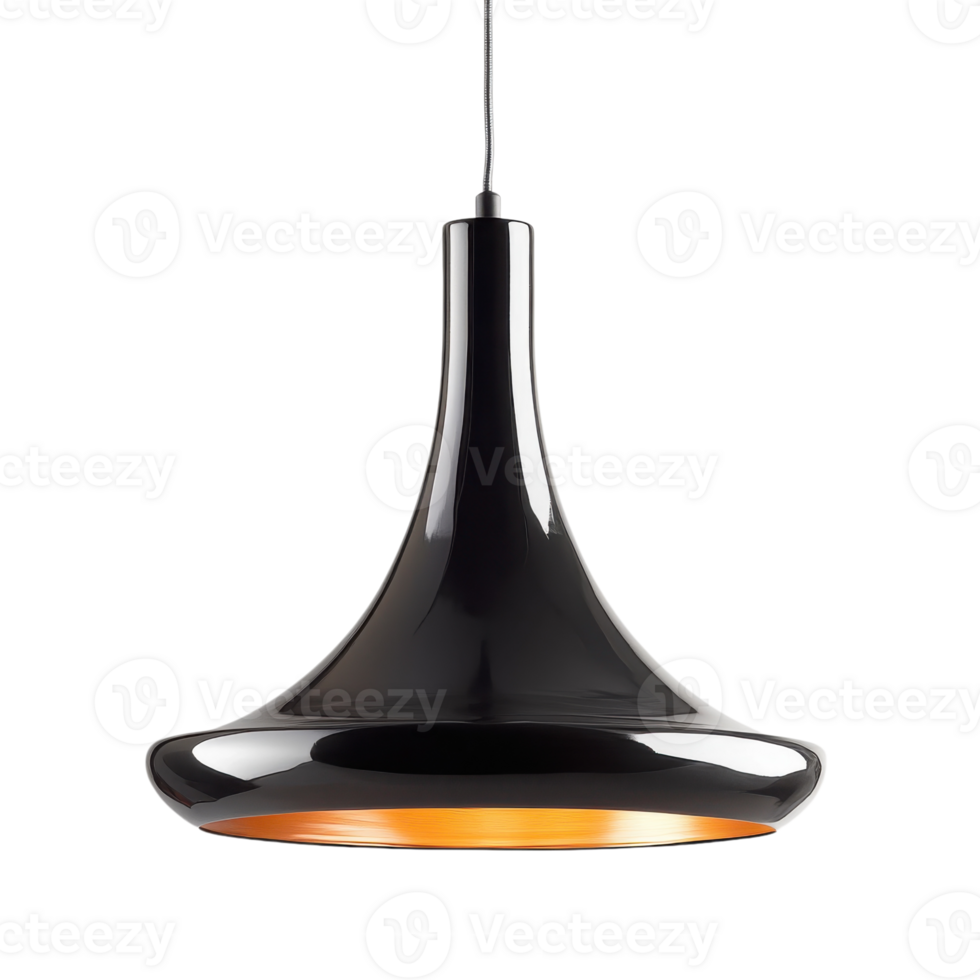 Sleek Modern Pendant Lamp Design on transparent background. png