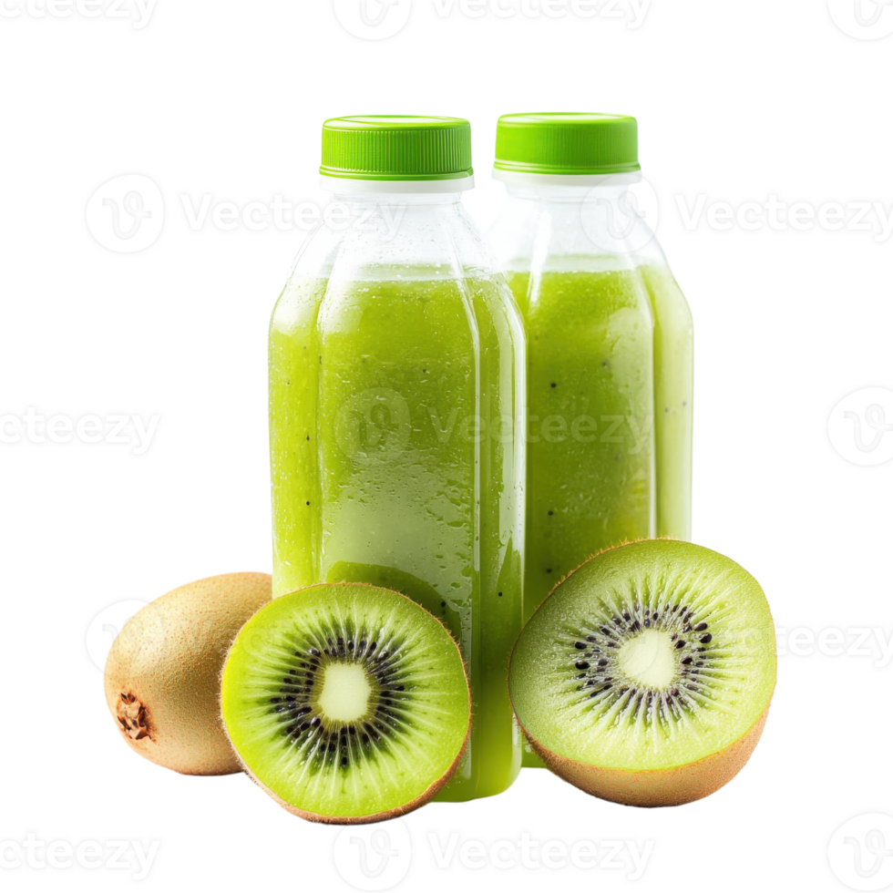 Refreshing Kiwi Juice Box on transparent background. png