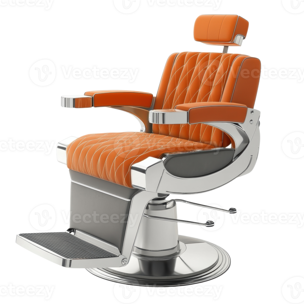 Modern Barber Chair Design on transparent background. png