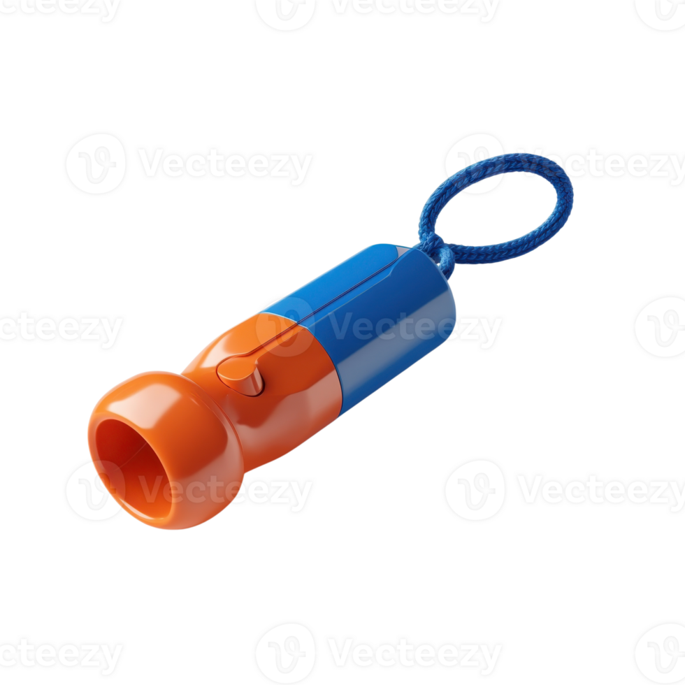 Realistic 3D Whistle Render on transparent background. png