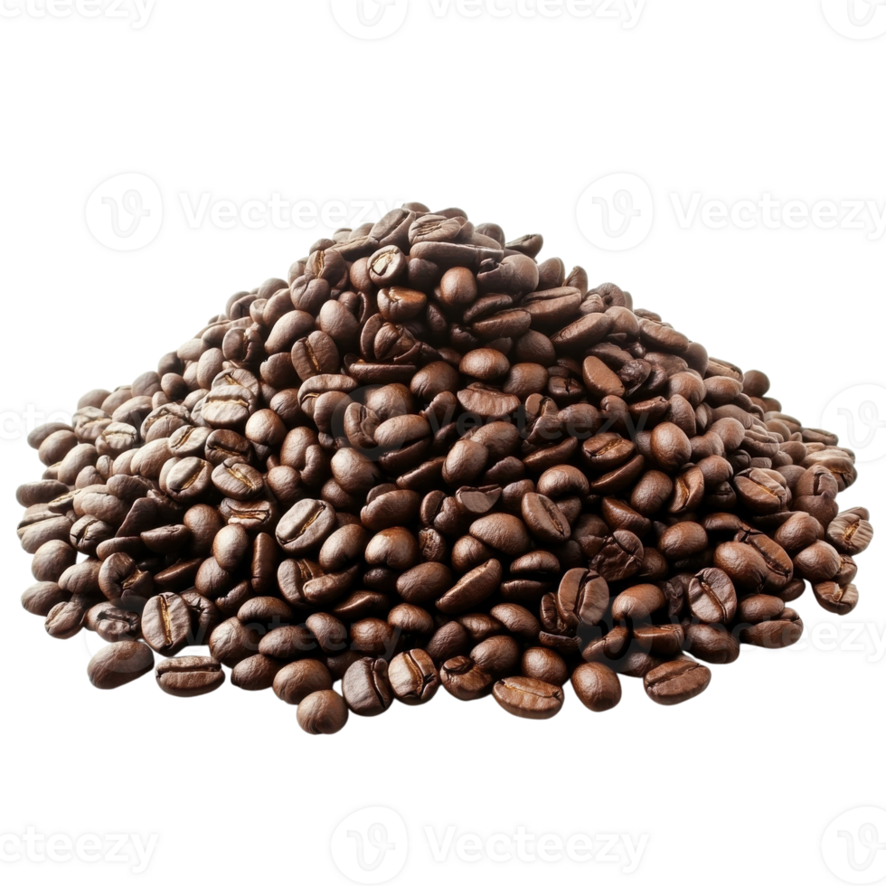 Aroma Coffee Beans Rich Texture on transparent background. png