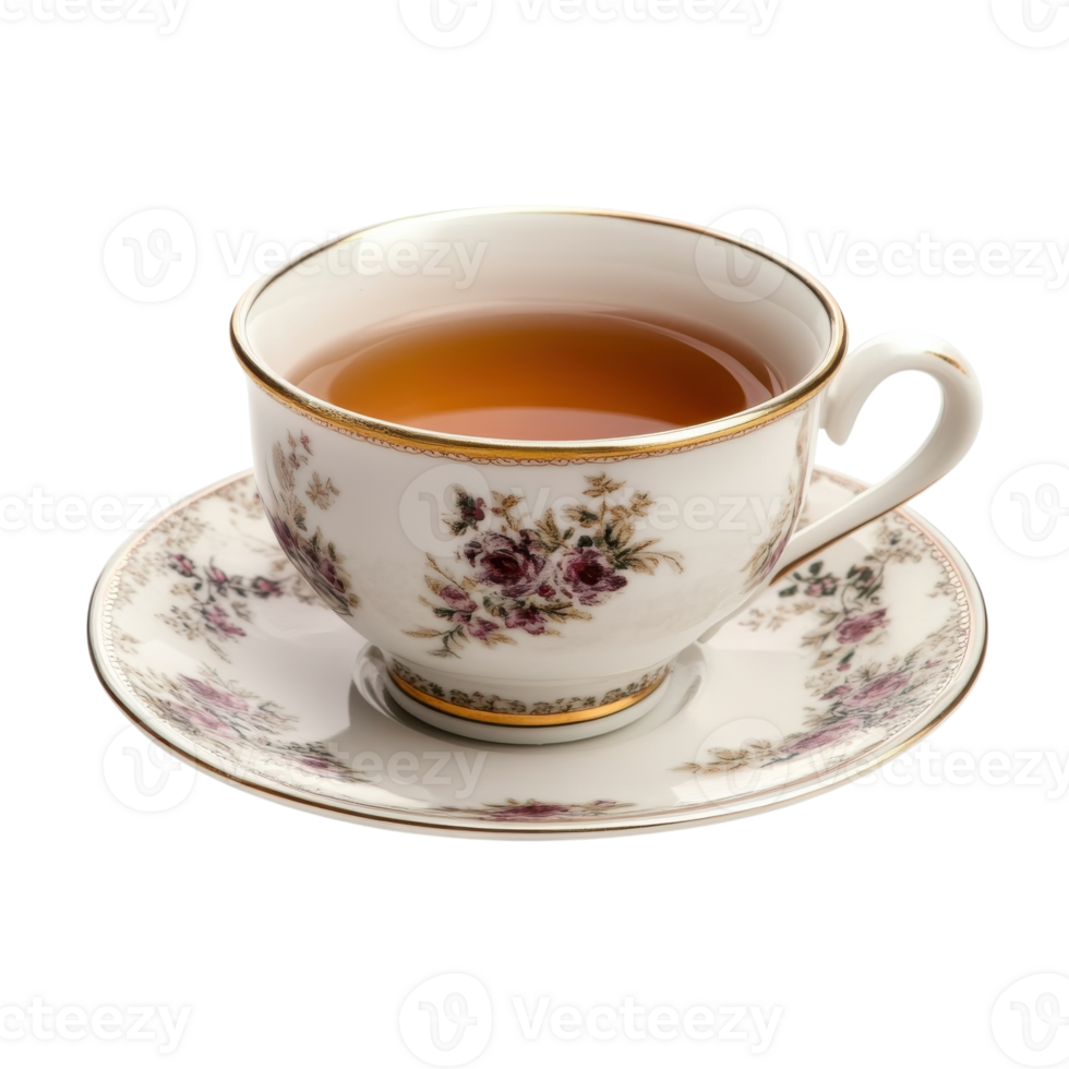 Warm Teacup on White Background on transparent background. png