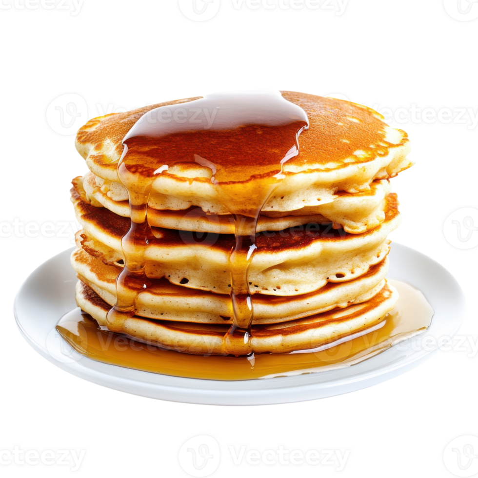 Delicious Pancakes with Syrup on transparent background. png