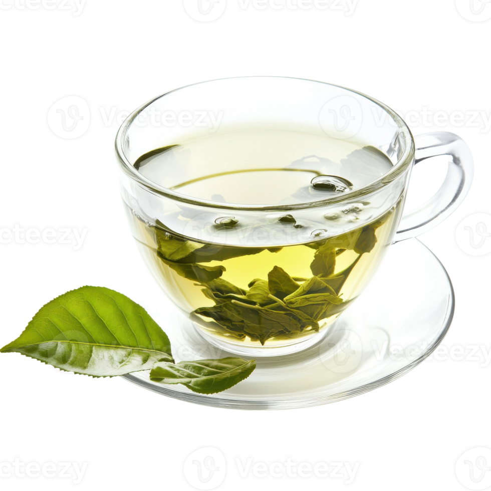 Tranquil Green Tea Cup of Zen on transparent background. png