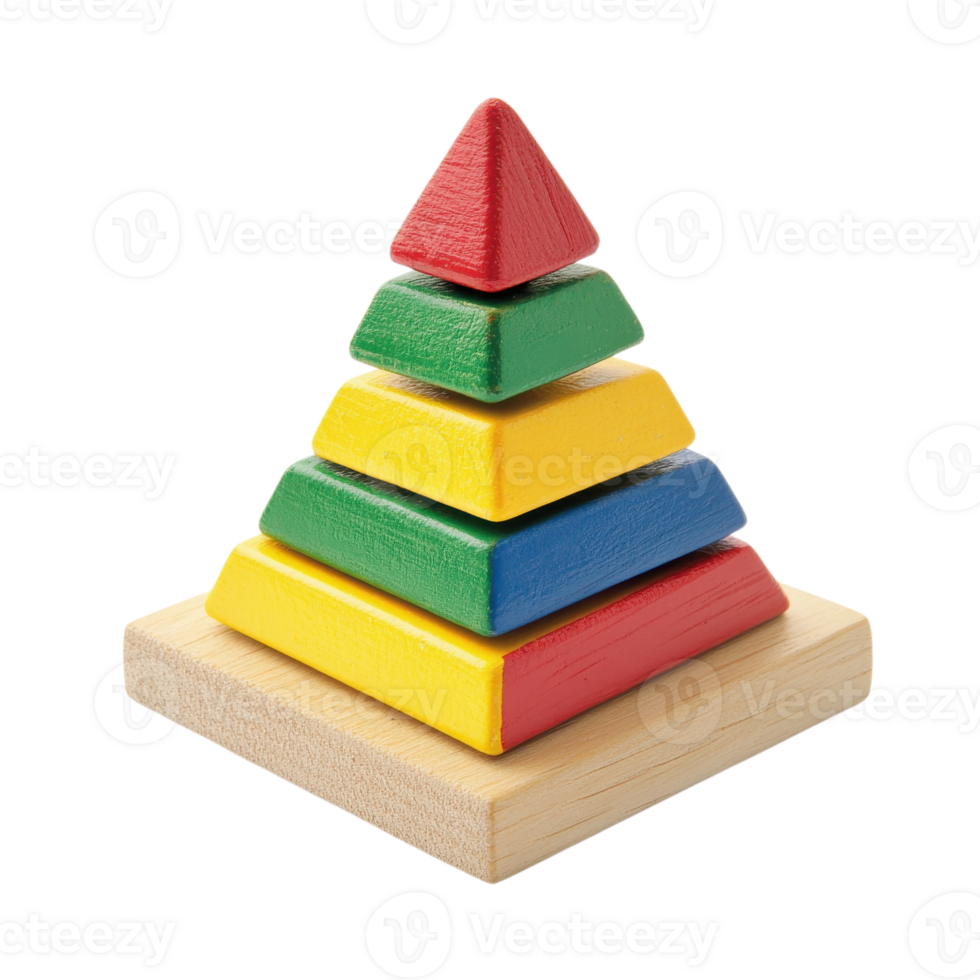 Toy Pyramid Playful White Background on transparent background. png