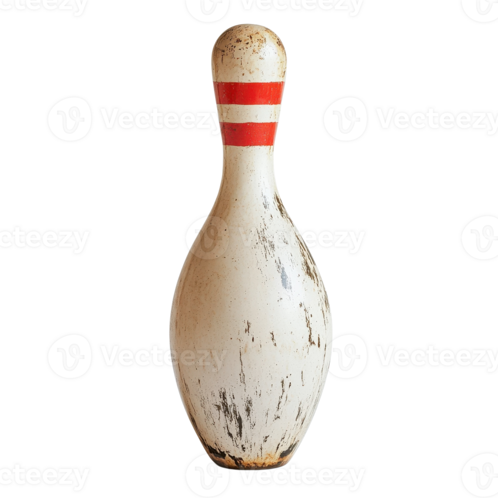 Vintage Bowling Pin Still Life on transparent background. png