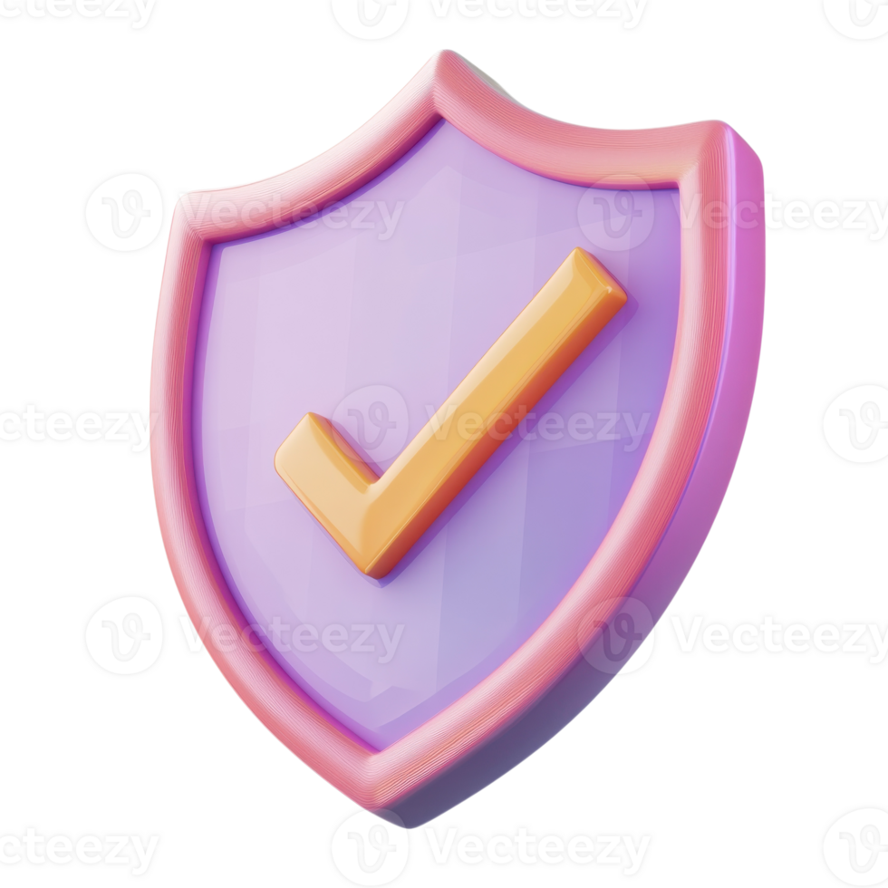 Vibrant 3D Online Security Icon on transparent background. png