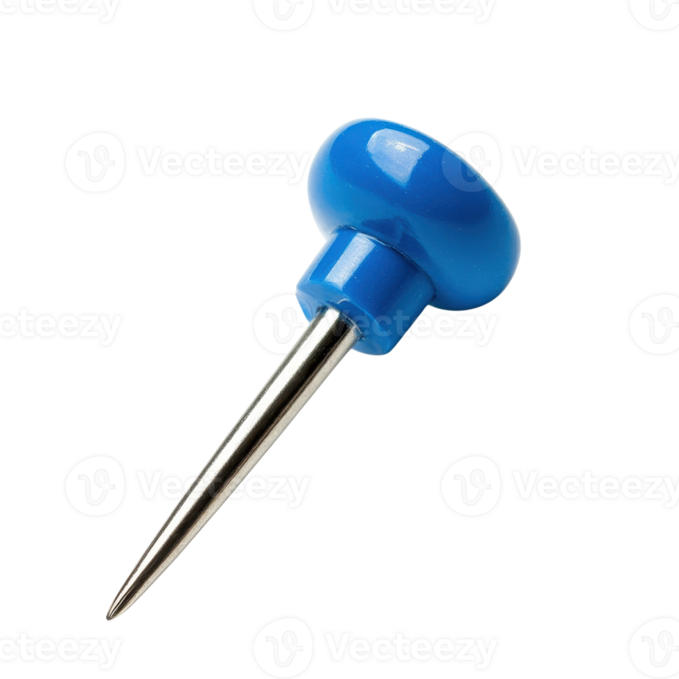 Blue Pushpin Map Marker Detail on transparent background. png