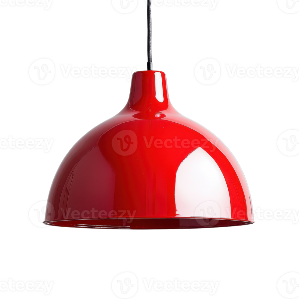 Red Pendant Lamp Modern Minimalist Style on transparent background. png