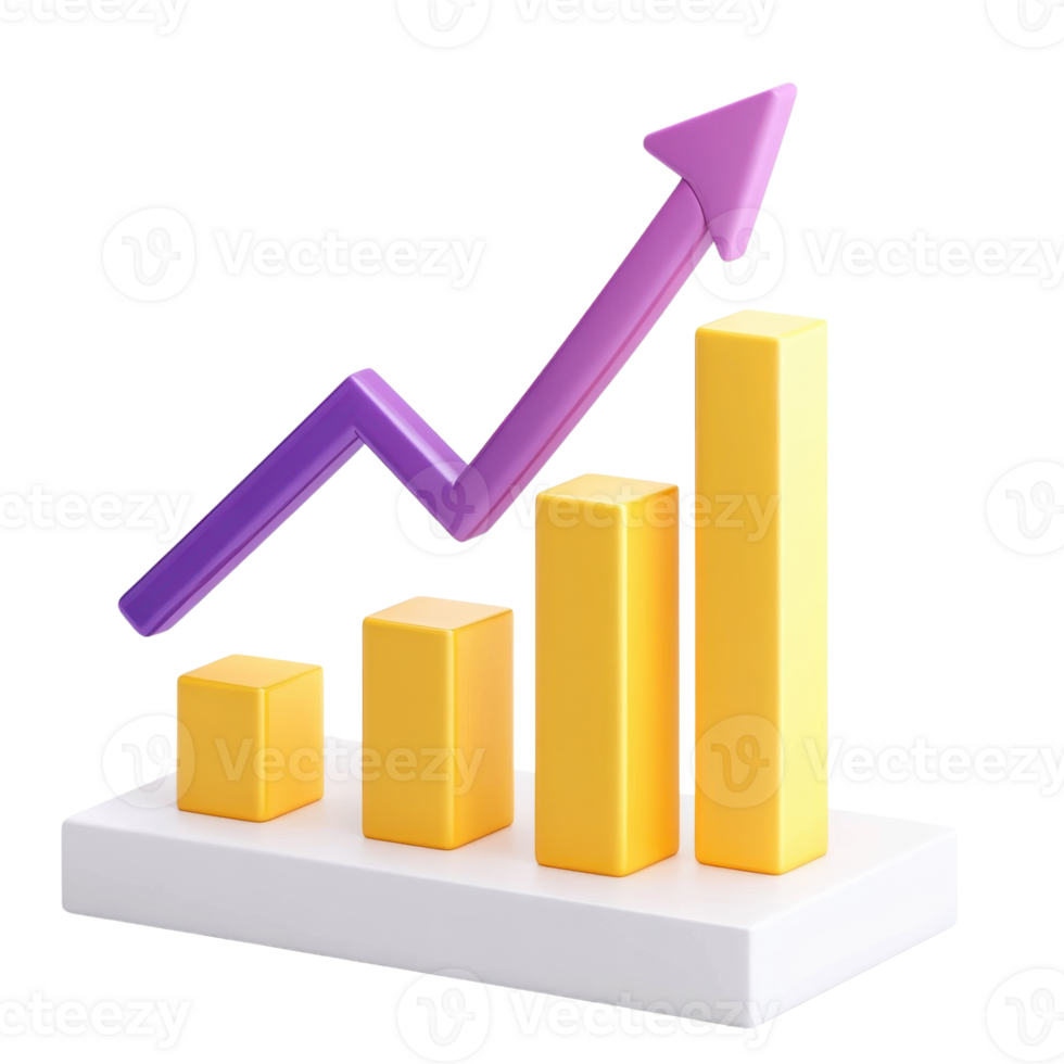 Abstract 3D Graph Data Analysis on transparent background. png