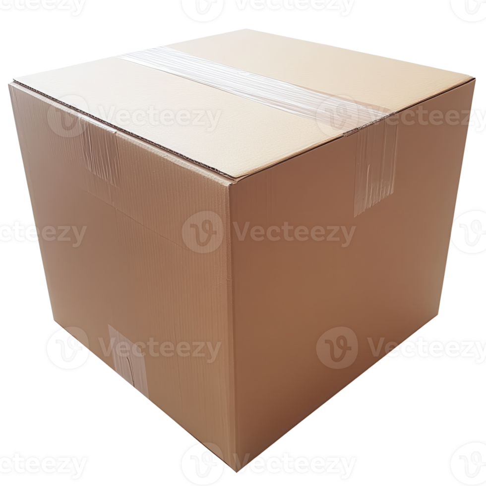 Cardboard Box Storage Solution on transparent background. png