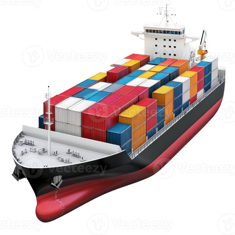Cargo Ship Transportation Image on transparent background. png