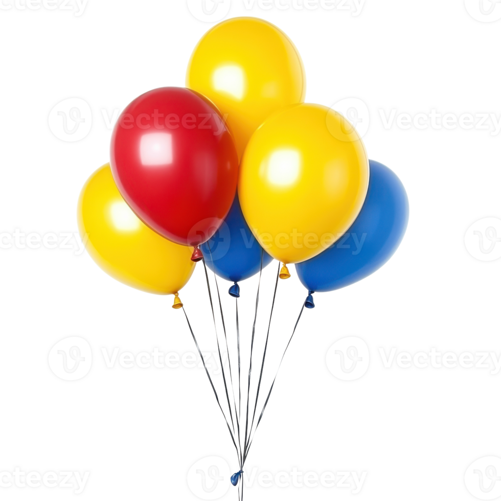 Colorful Helium Balloons Festive Party on transparent background. png