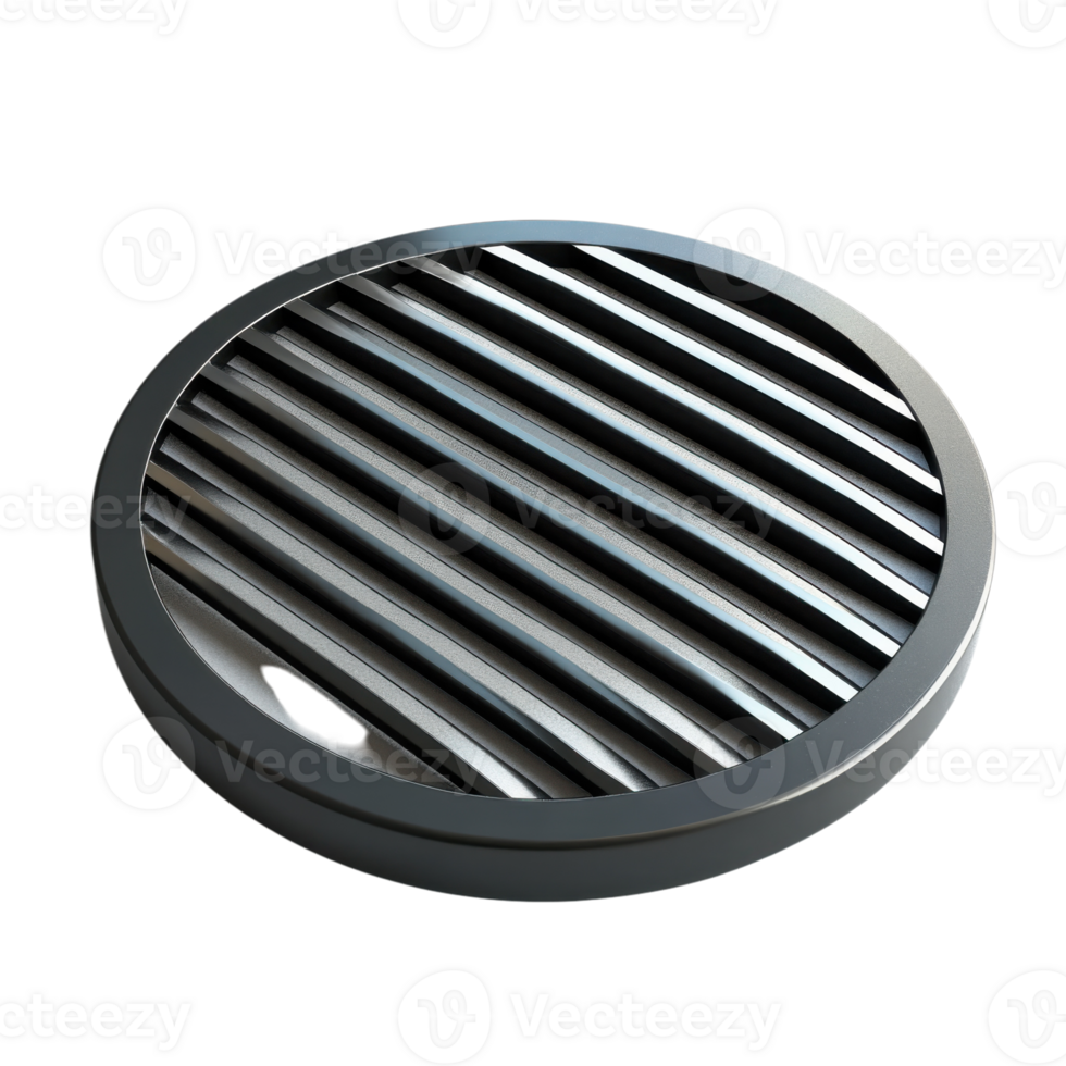 3D Render Round Grill Component on transparent background. png