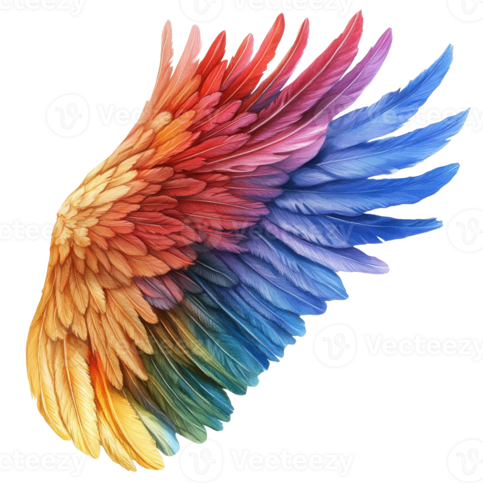 Colorful Wing Creative Inspiration on transparent background. png