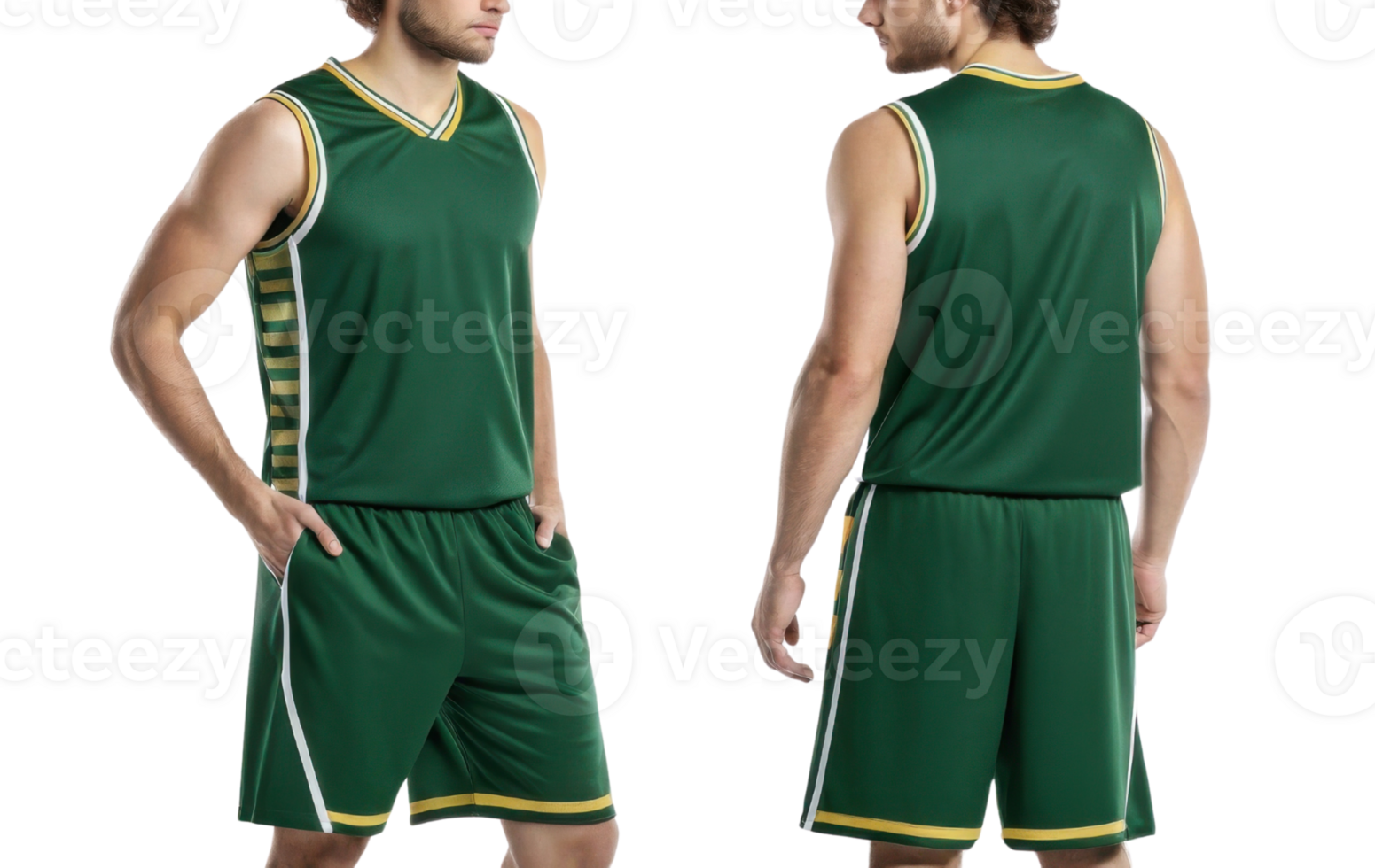 stylish basketball jersey mockup featuring modern design in green with yellow accents, perfect for showcasing team spirit and athleticism png
