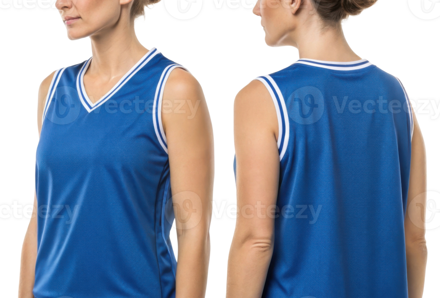 stylish basketball jersey mockup showcases sleek design perfect for athletes. This vibrant blue jersey highlights comfort and performance png
