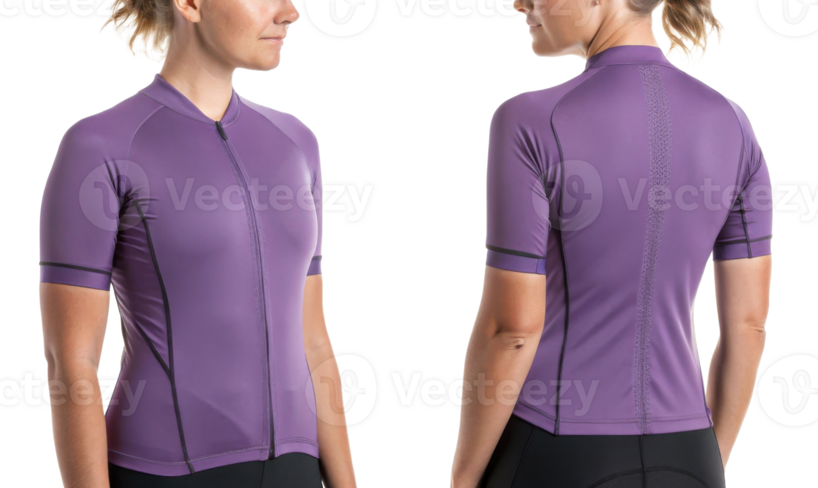 stylish cycling jersey mockup in vibrant purple color showcases sleek design perfect for active wear png