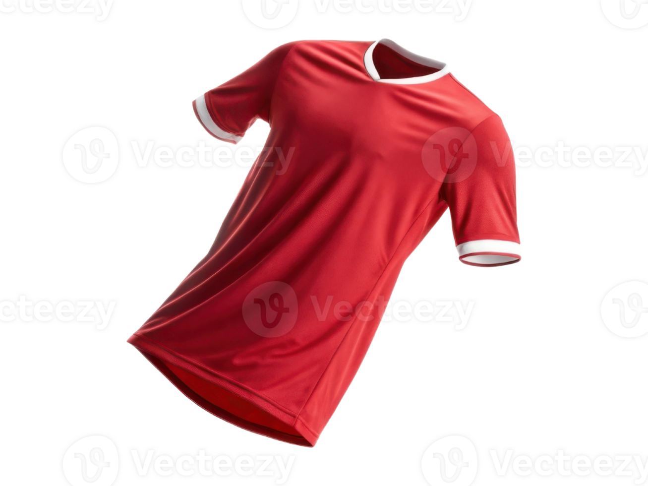 vibrant red soccer jersey mockup showcases sleek design perfect for sports enthusiasts. This stylish apparel is ideal for team branding png