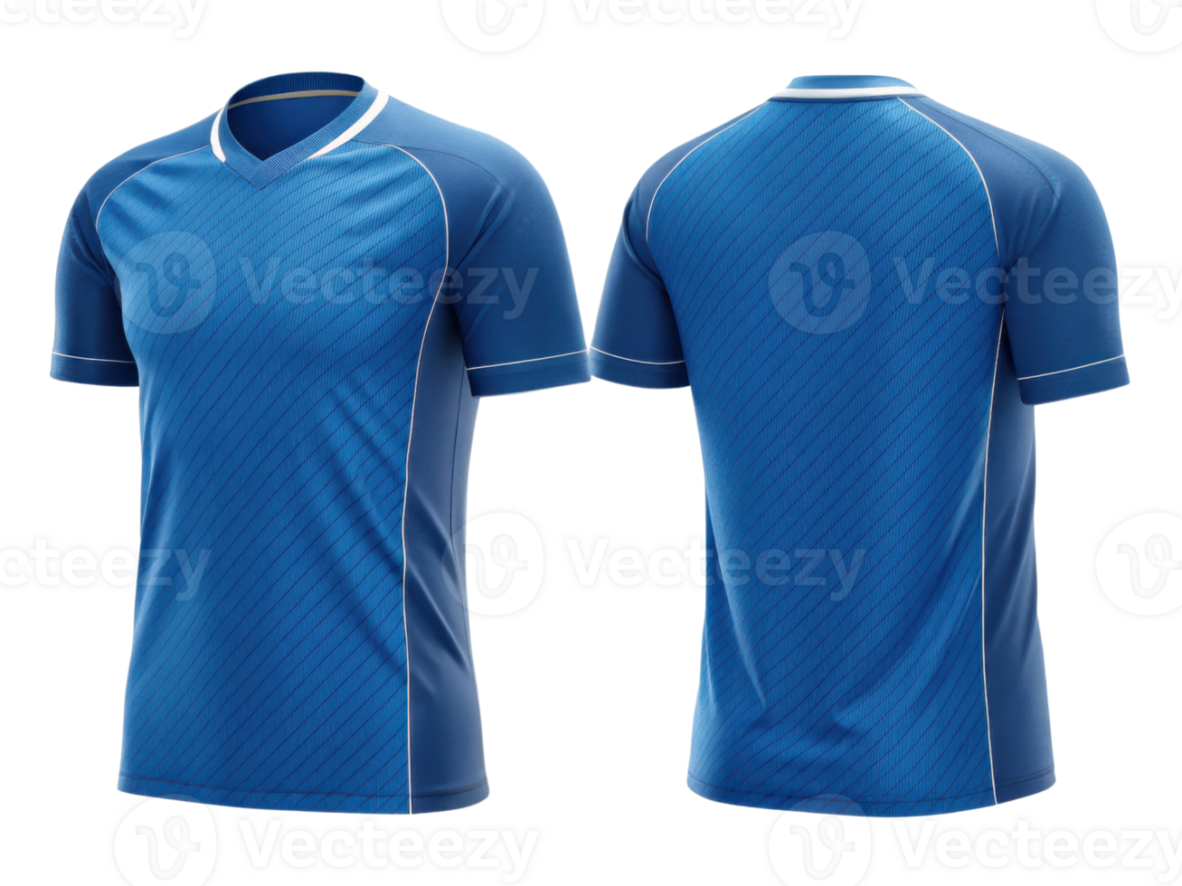 vibrant blue soccer jersey mockup showcasing sleek design perfect for sports enthusiasts. This stylish piece is ideal for teams and fans alike png