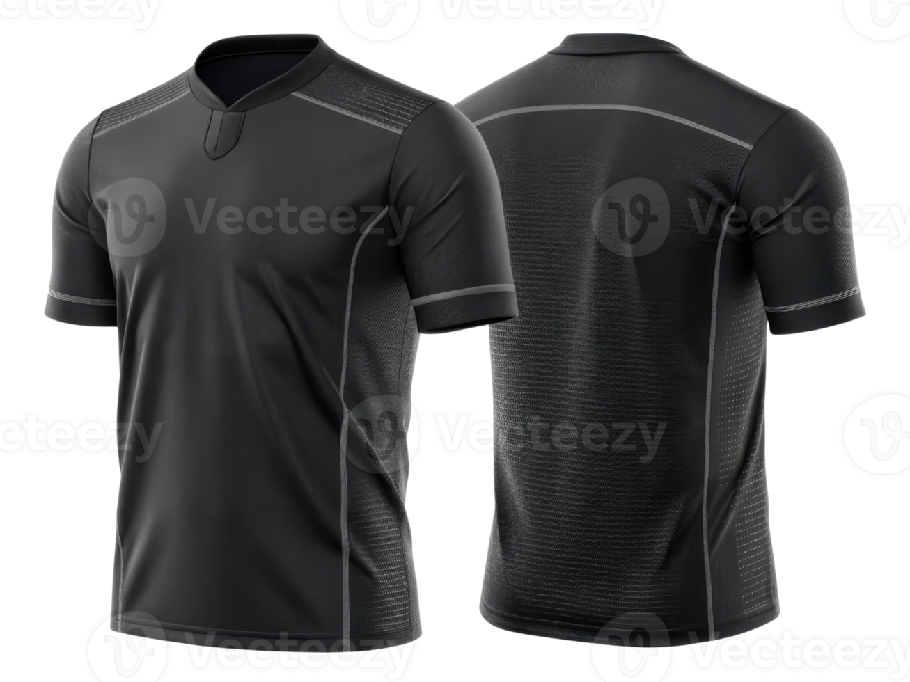 sleek black soccer jersey mockup showcasing modern design perfect for athletes. This versatile piece is ideal for team branding and sports events png