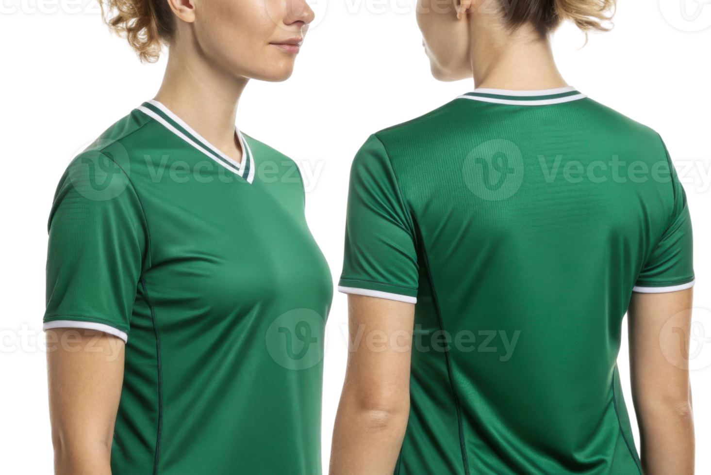 stylish soccer jersey mockup featuring green design that showcases both front and back views, perfect for sports enthusiasts png