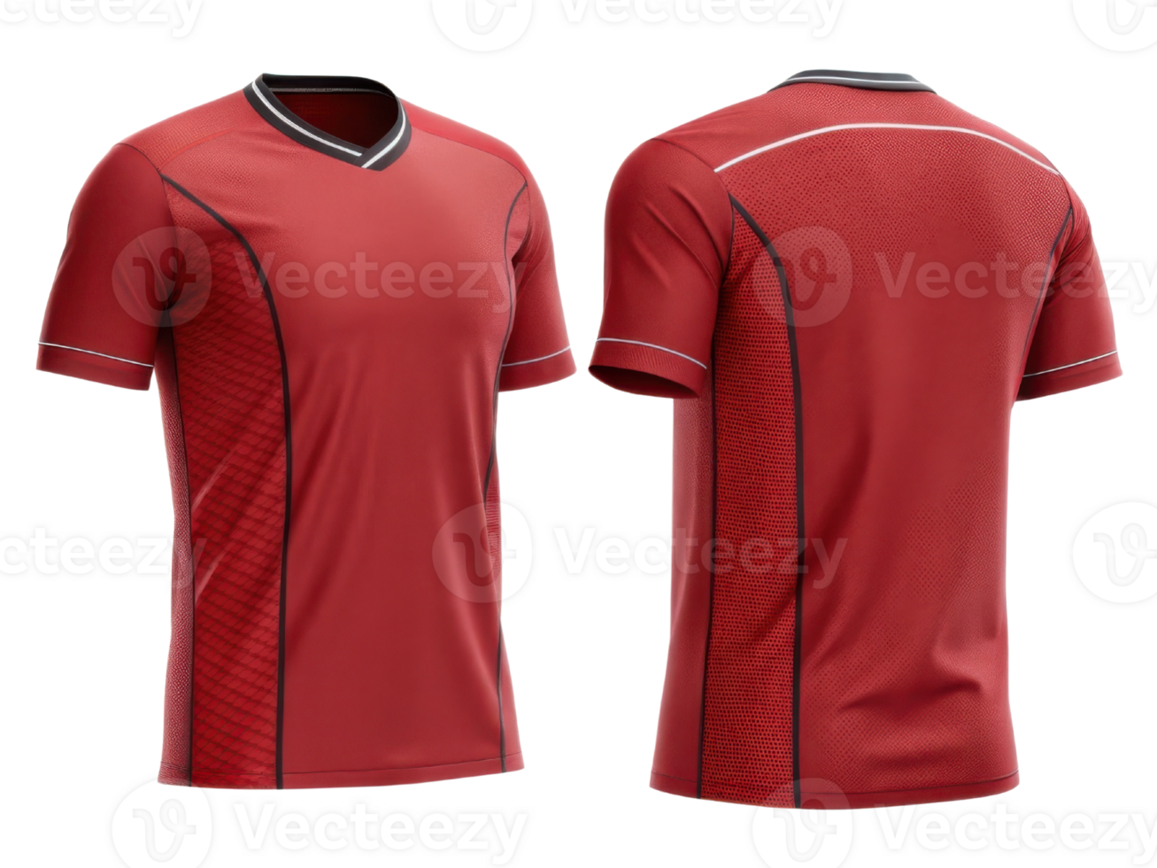 vibrant red soccer jersey mockup showcasing modern design with contrasting details and breathable fabric for optimal performance png