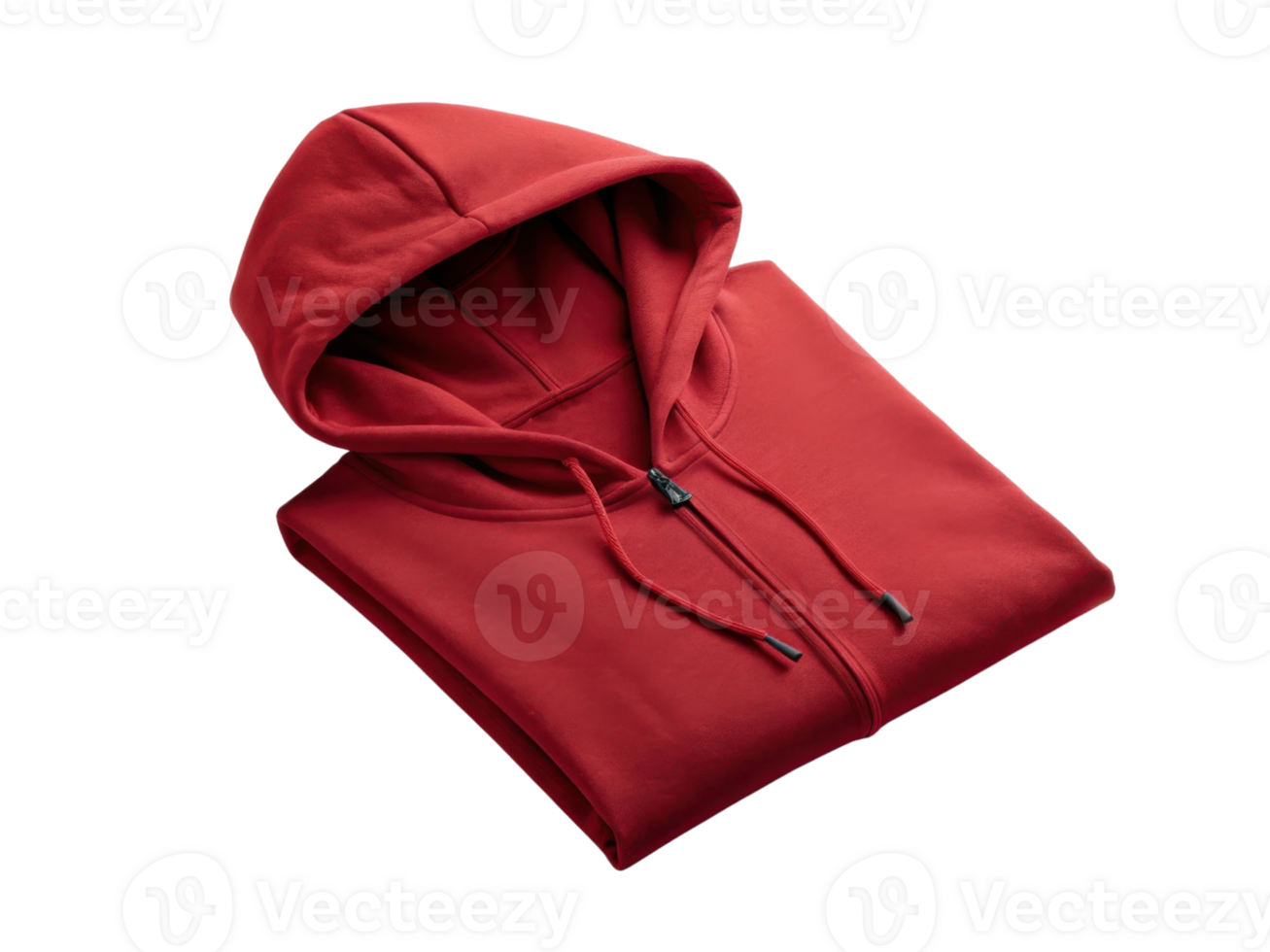 folded shirt template showcasing vibrant red hoodie with stylish design that adds touch of modern flair to any wardrobe png