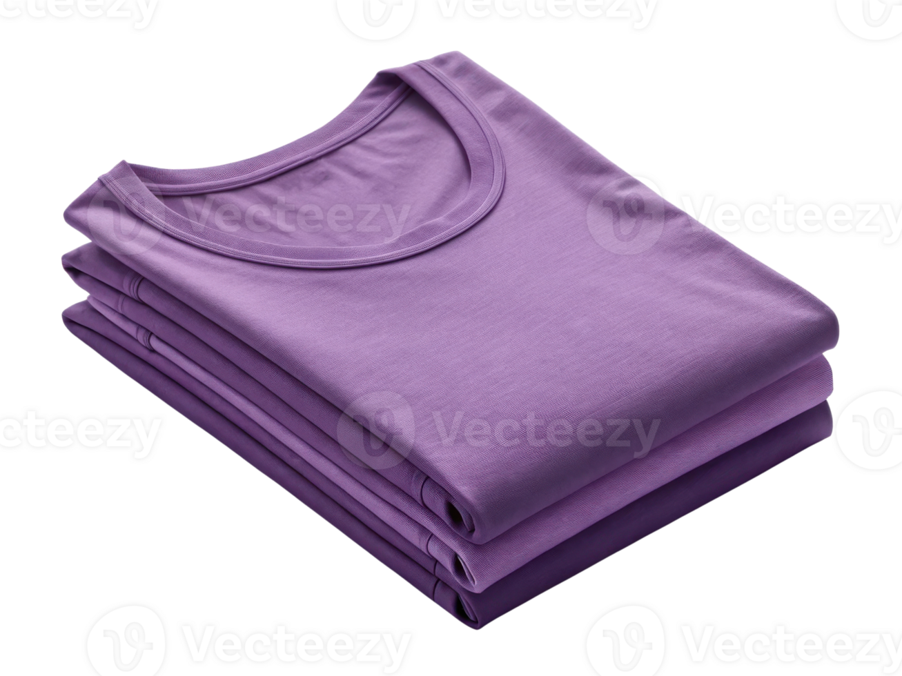 Folded shirts in vibrant purple color create stylish template for any wardrobe. Their soft fabric adds touch of comfort and elegance png