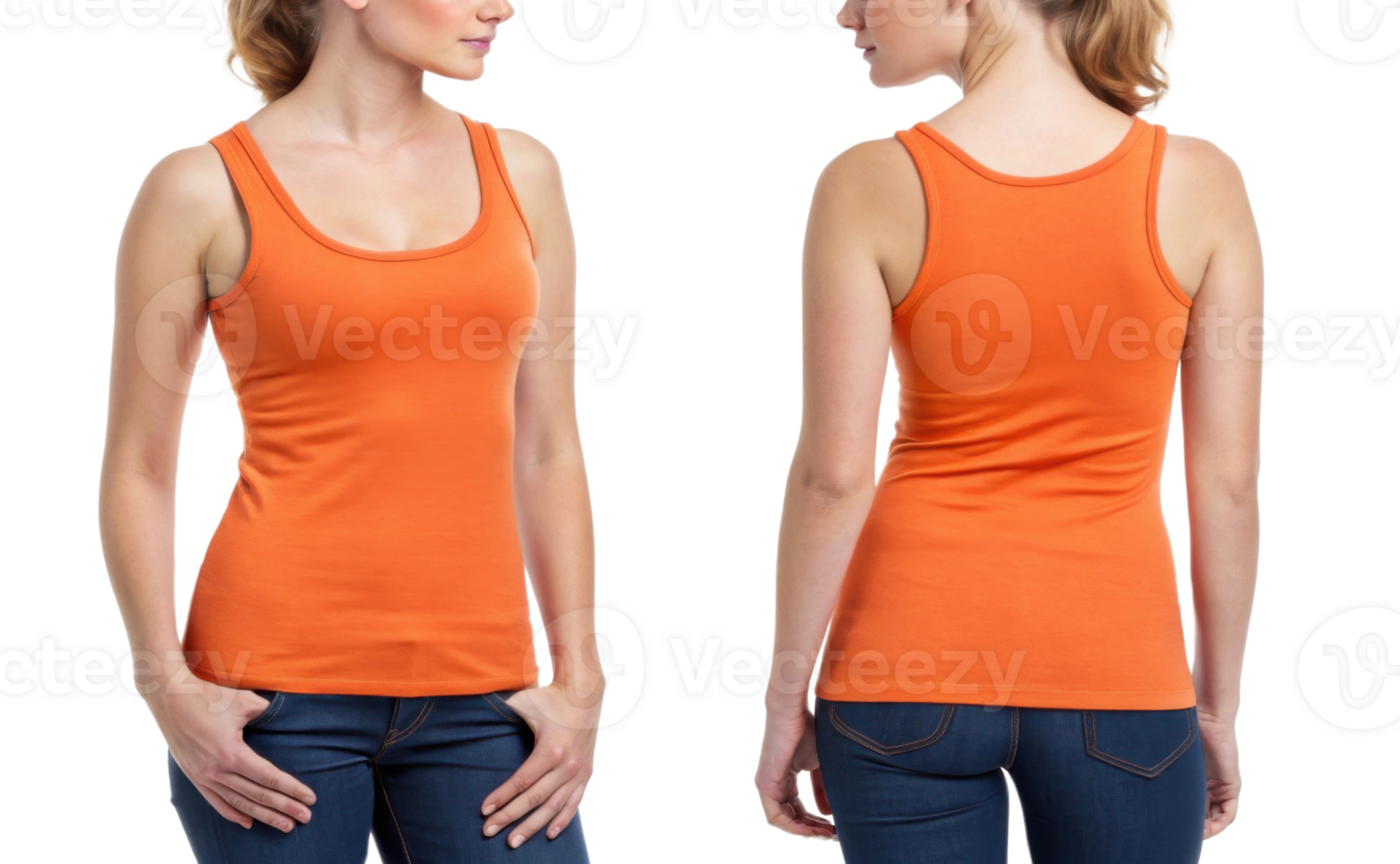 stylish orange tank top mockup showcasing fitted design perfect for casual wear and layering options png