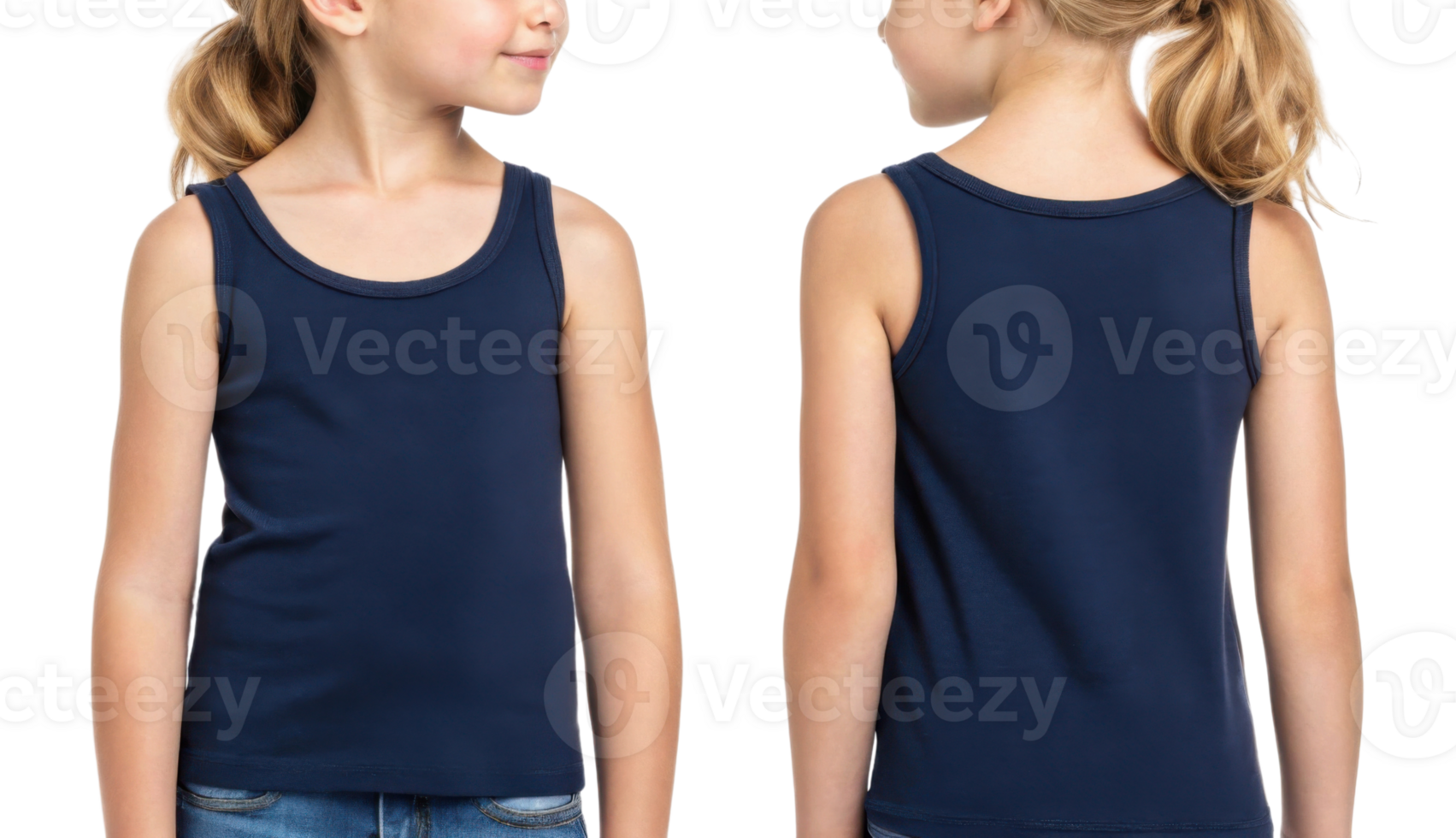 stylish tank top mockup designed for kids showcases navy blue color perfect for casual wear png
