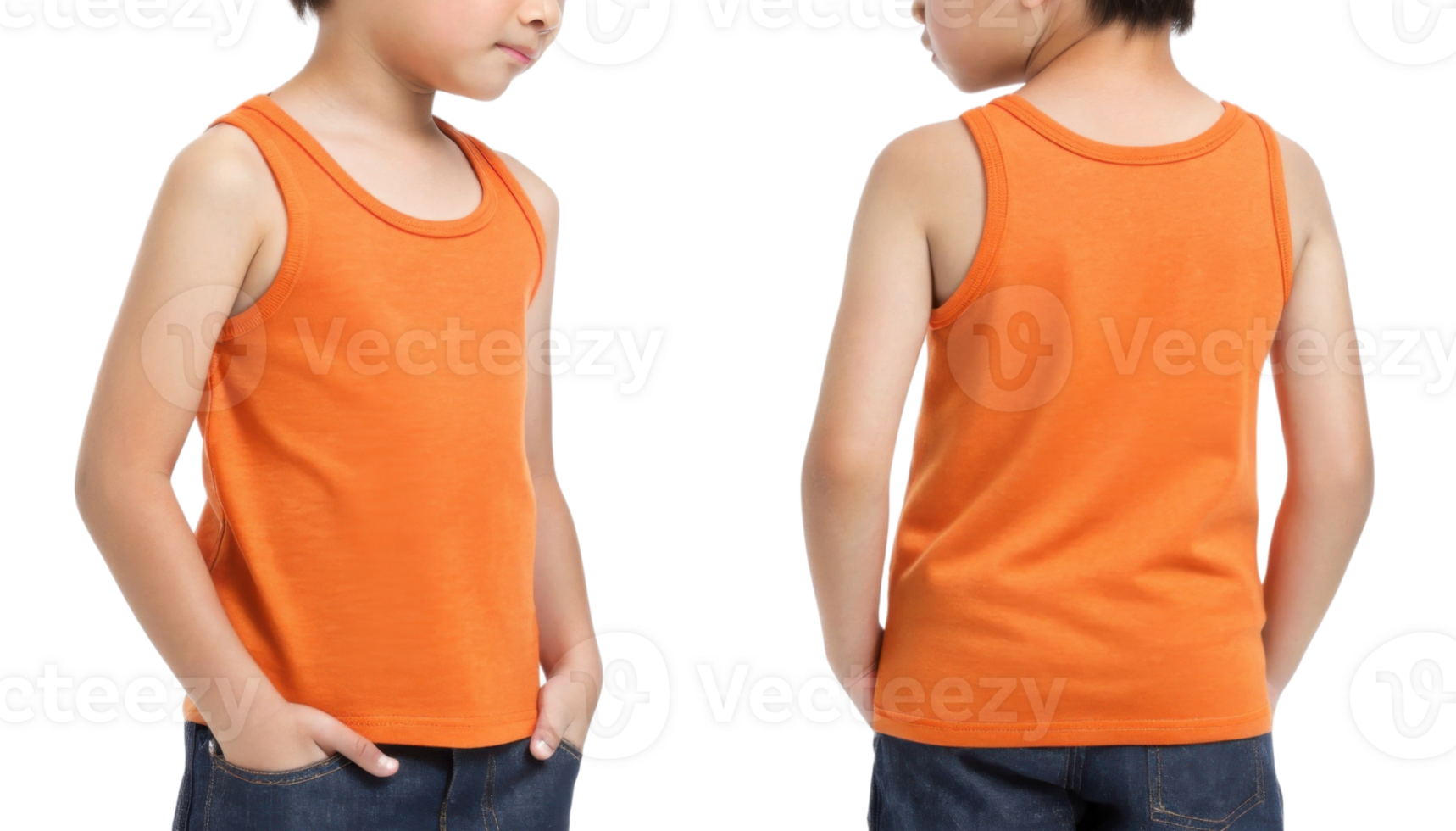 vibrant orange tank top mockup showcases stylish design perfect for casual wear. Ideal for summer outfits and active lifestyles png