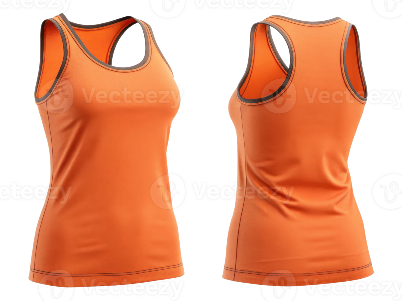 Stylish tank top mockup in vibrant orange color showcasing sleek design perfect for active wear and casual outings png
