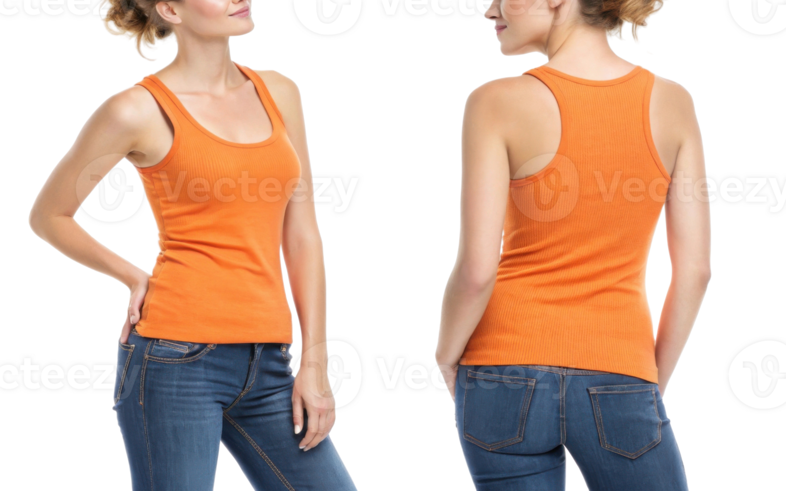 stylish tank top mockup in vibrant orange showcases modern fit and comfortable design perfect for casual wear png