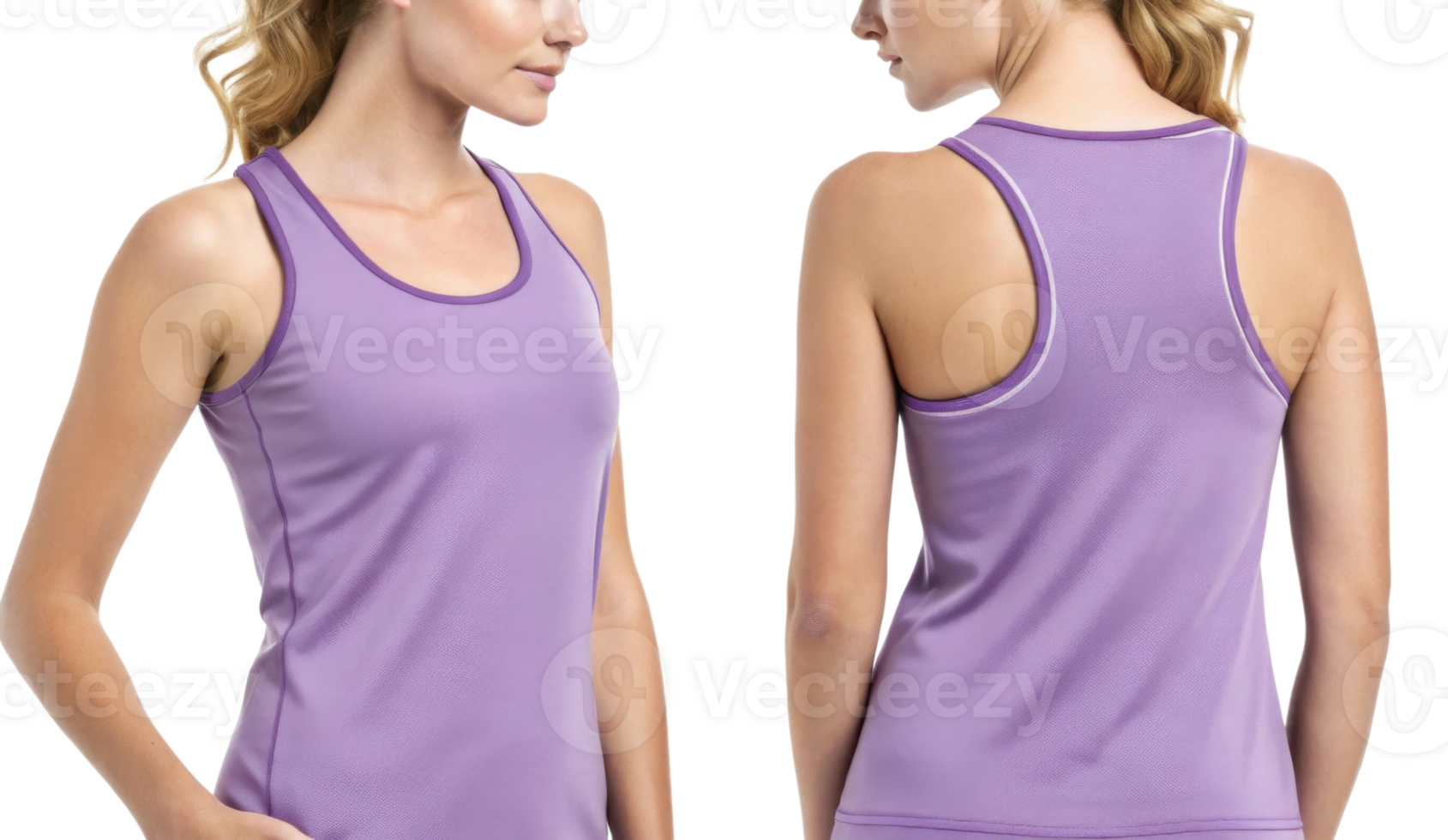 stylish tank top mockup in vibrant purple color showcases modern design perfect for activewear. Ideal for fitness enthusiasts png
