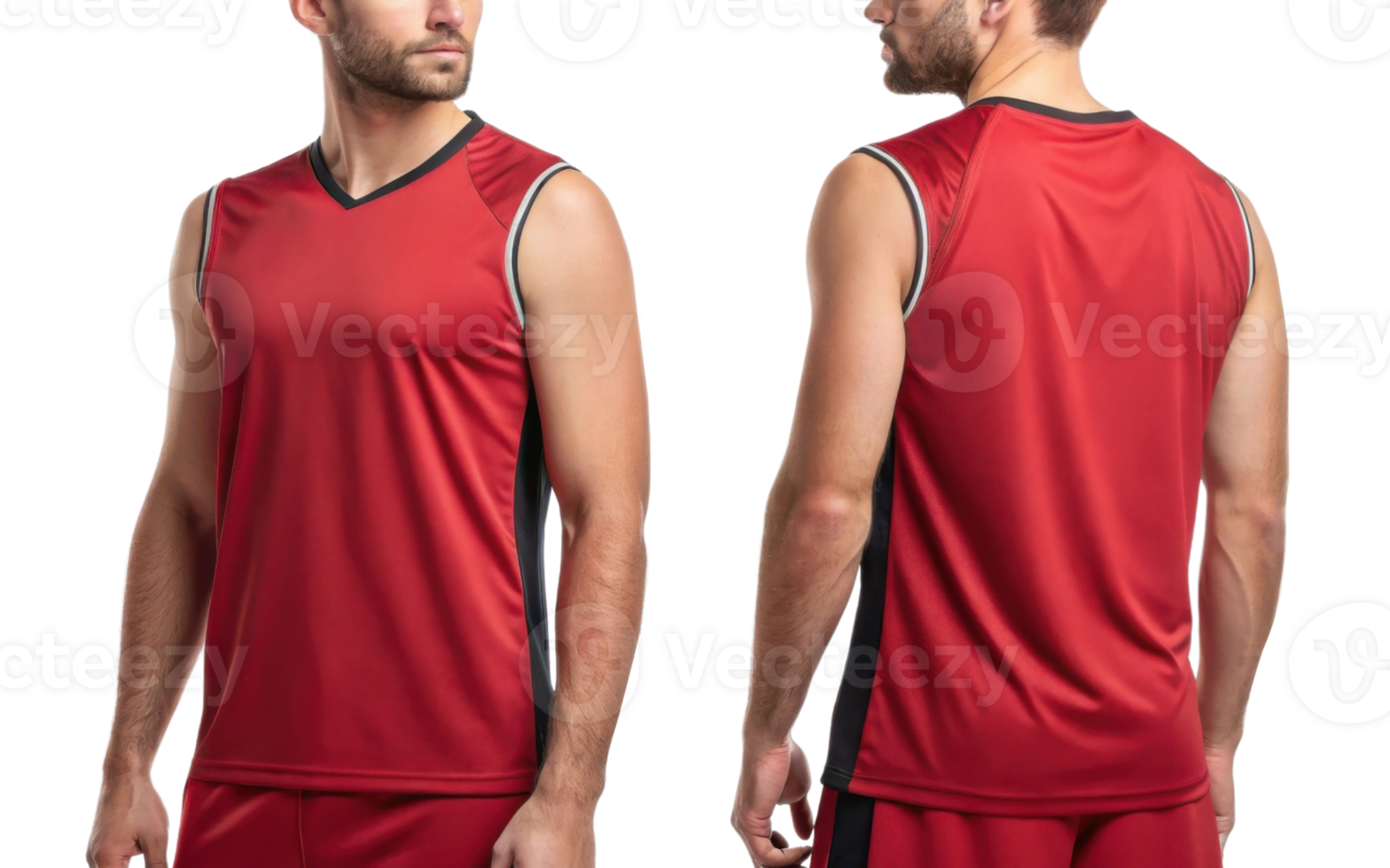 vibrant red volleyball jersey template designed for athletes, showcasing sleek fit and modern style perfect for sports enthusiasts png