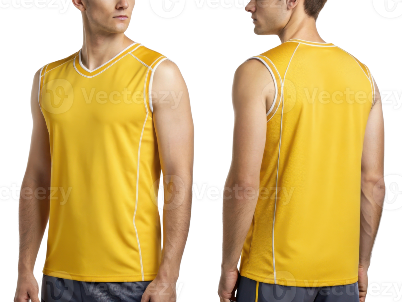 vibrant yellow volleyball jersey template designed for athletes, showcasing sleek and modern style perfect for competitive play png