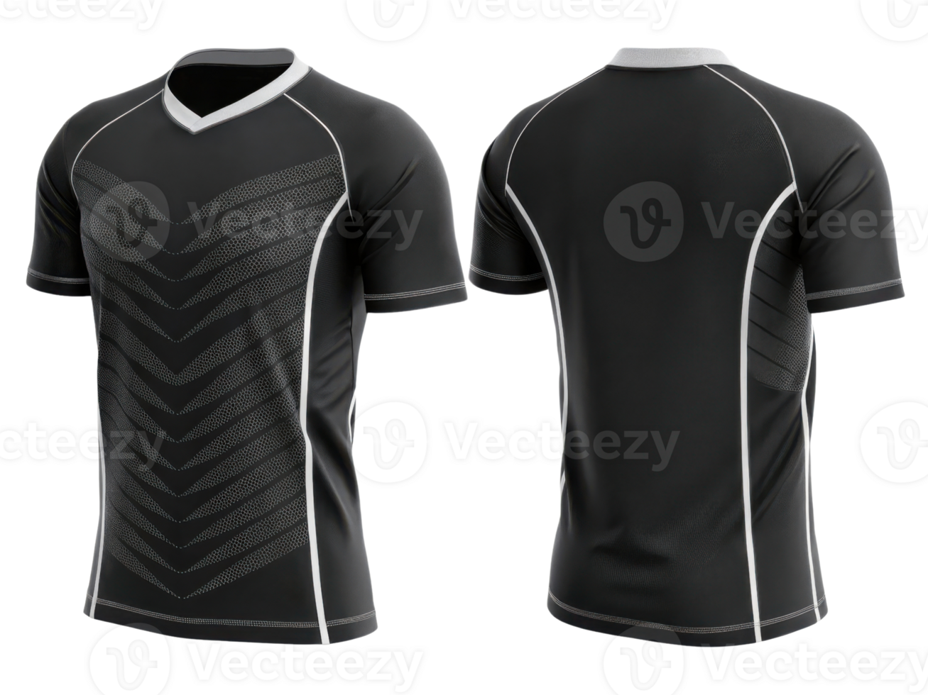 sleek black volleyball jersey template designed for athletes, featuring modern chevron pattern that enhances performance and style png