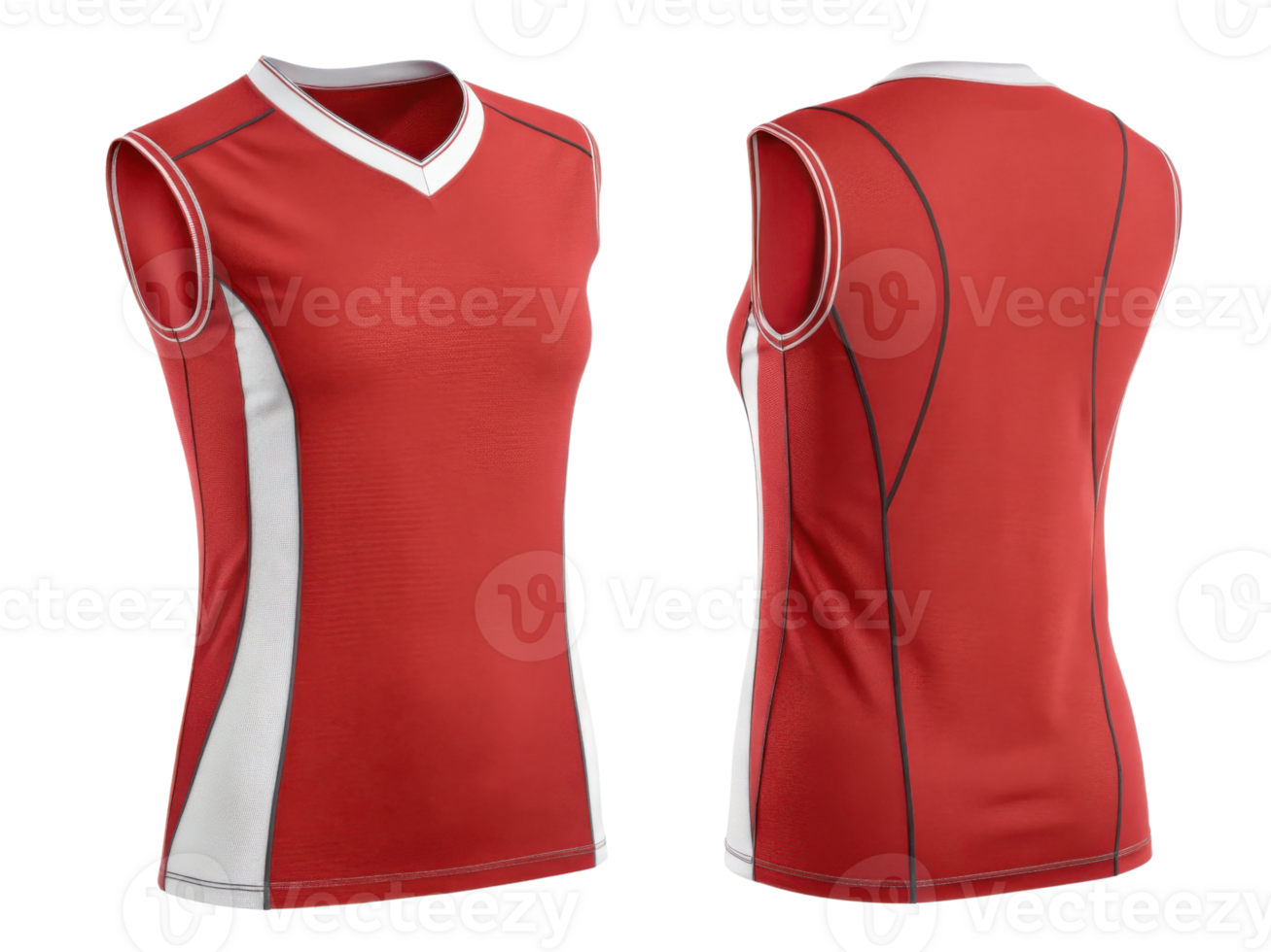 vibrant red volleyball jersey template designed for athletes, showcasing sleek and modern style perfect for competitive play png