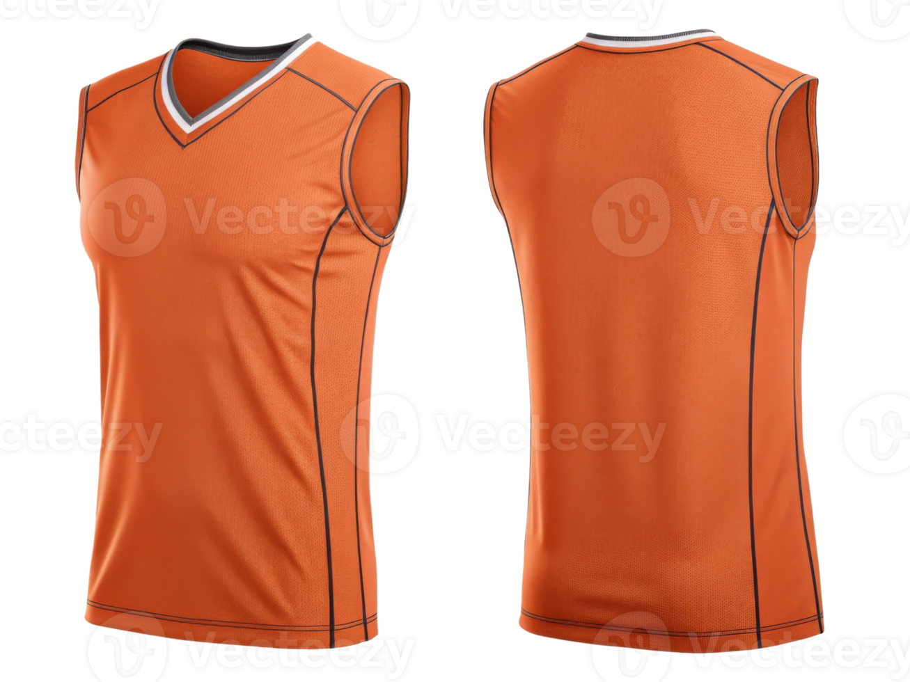 vibrant orange volleyball jersey template designed for athletes, showcasing sleek and modern style perfect for sports enthusiasts png