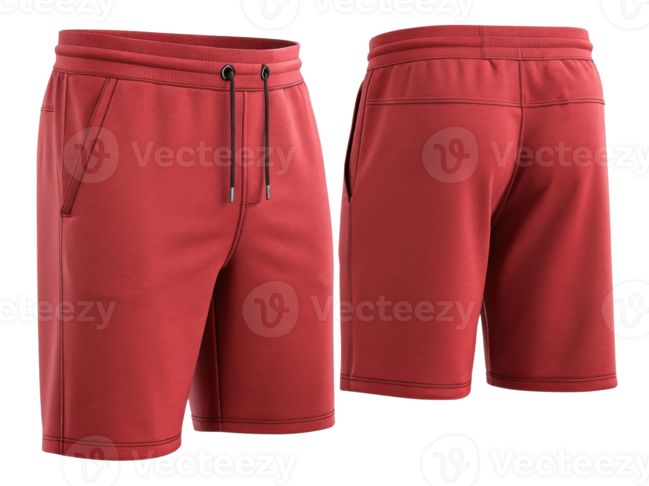Stylish red shorts mockup designed for comfort and versatility perfect for casual wear or workouts png