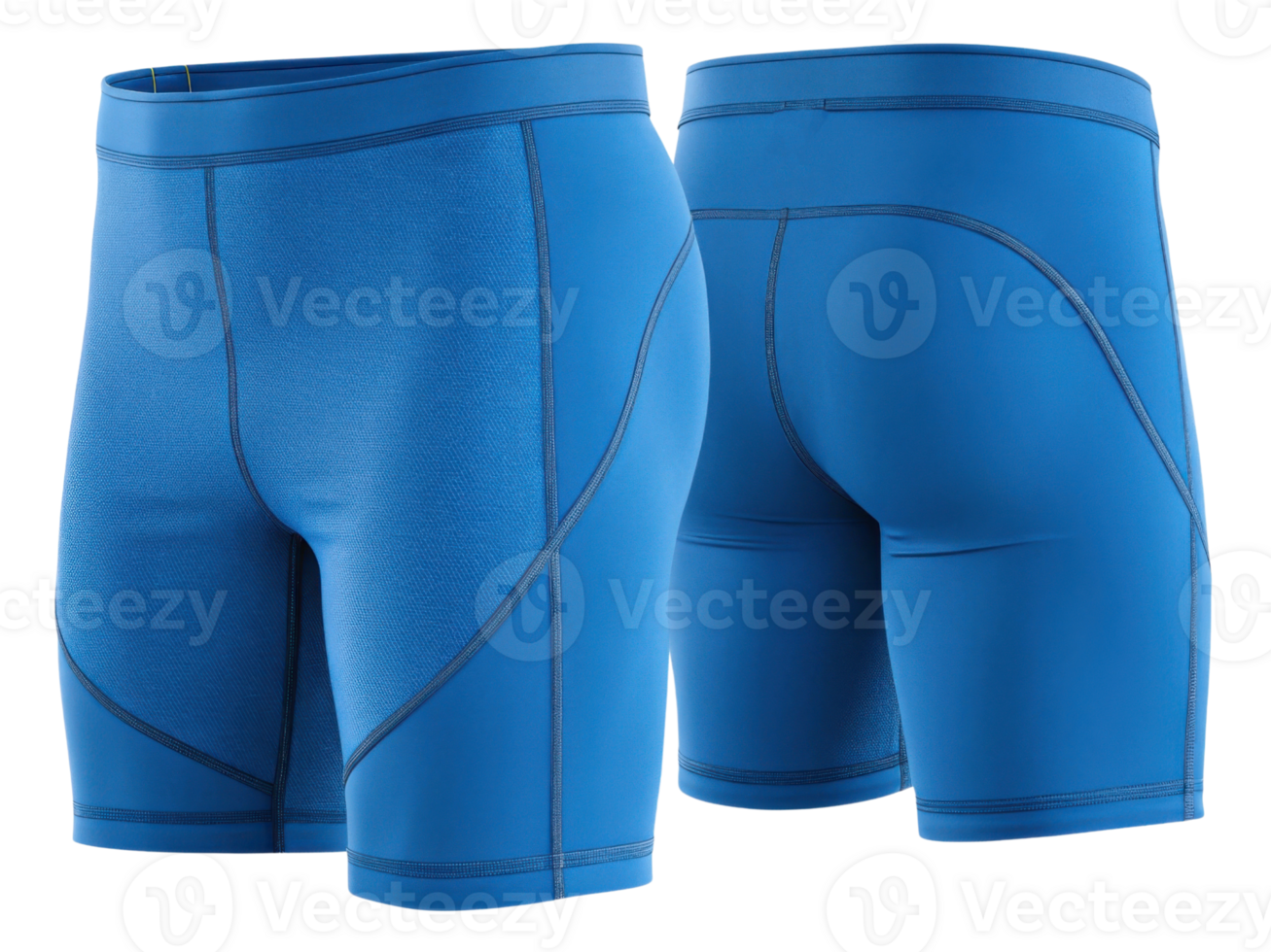 Stylish blue shorts mockup designed for active wear, showcasing sleek fit and modern design perfect for workouts and sports activities png