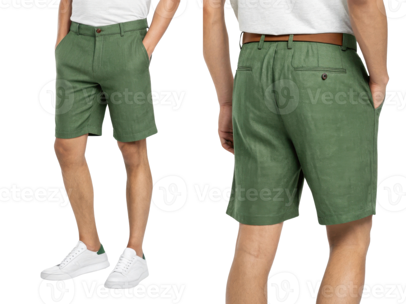 Stylish shorts mockup featuring modern design in green, perfect for casual summer outings and versatile enough for various occasions png