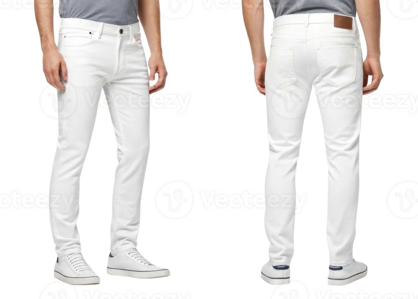 Stylish white pants mockup showcasing modern fit perfect for casual or semi formal occasions. Ideal for fashion presentations and design png